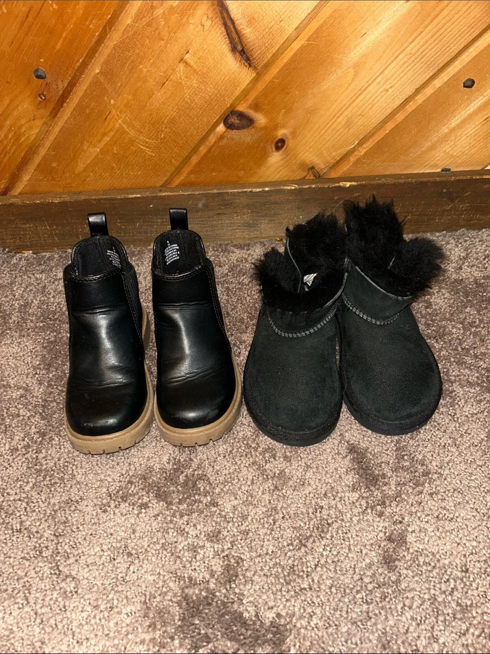 Toddler girls size 8 Old Navy Chelsea Boots & Ugg mini Bailey button boots